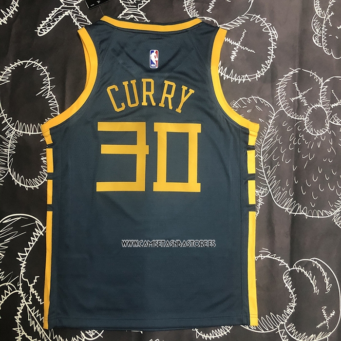 Stephen Curry NO 30 Camiseta Golden State Warriors Ciudad 2018-19 Azul